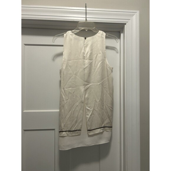 Etcetera Women's Sleeveless Ivory Top Layered silk Beaded Line Detail Size 2 - Picture 5 of 5
